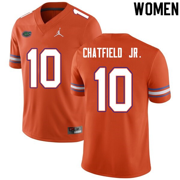 Women #10 Andrew Chatfield Jr. Florida Gators College Football Jerseys Orange